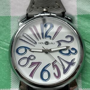 Nouveau Silver Tone Blue And Purple Indices Women’s Quartz watch